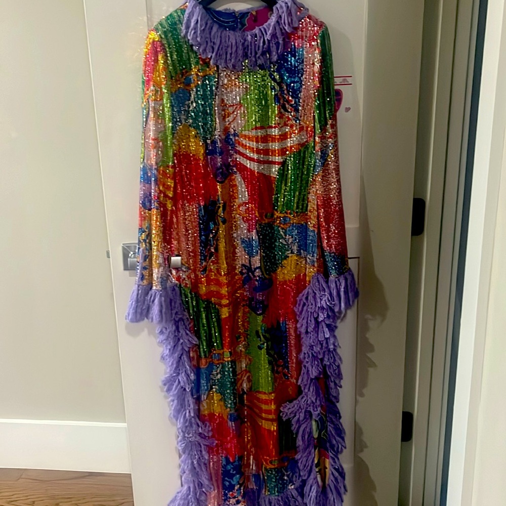 Celia B fringe sequins dress